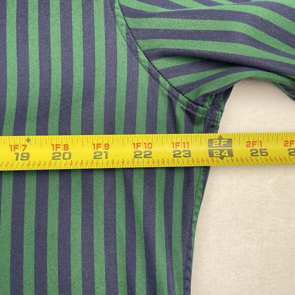Robert Graham Long Sleeve Striped Button Down collared Shirt Green-XL - Picture 9 of 16